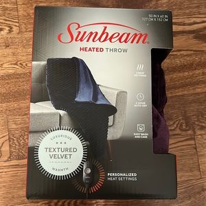 Heated Throw Blanket - Sunbeam                   50 x 60 “ Purple